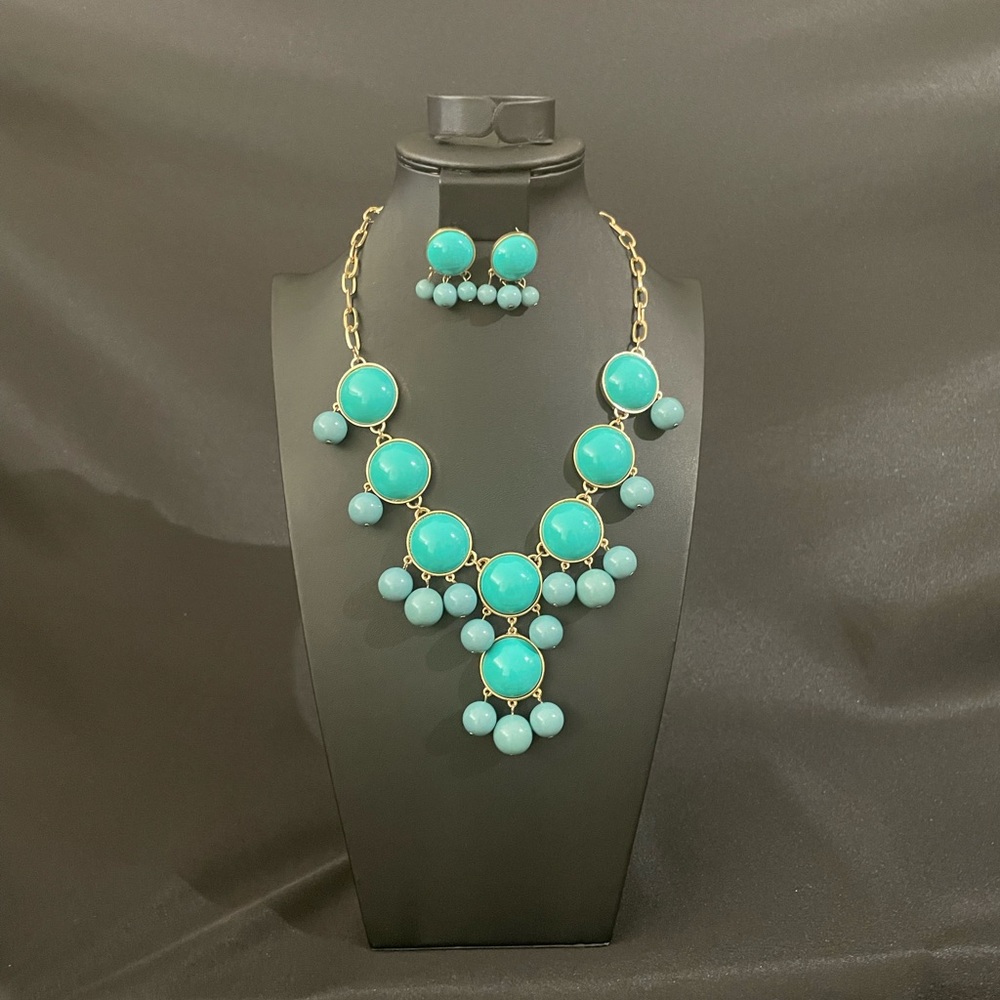 Turquoise Bubble Necklace and Earring Set